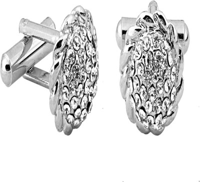 house of common Brass Cufflink & Tie Pin Set(Silver)
