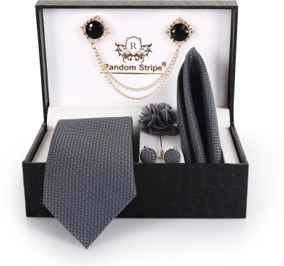 Roman Touch Silk Cufflink & Tie Pin Set(Grey)