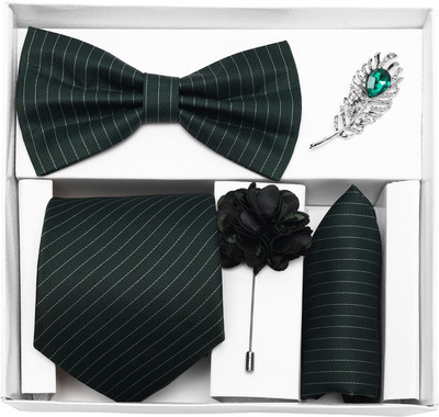 RANDOM STRIPE Alloy Cufflink & Tie Pin Set(Green)