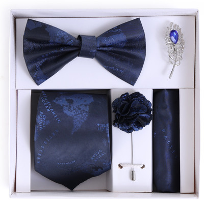 RANDOM STRIPE Alloy Cufflink & Tie Pin Set(Blue)