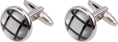 the tie hub Brass Cufflink(White)