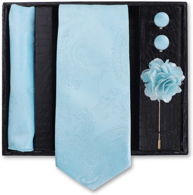 RANDOM STRIPE Silk Cufflink & Tie Pin Set(Beige)