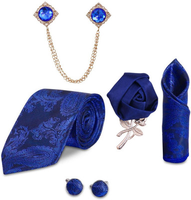 RANDOM STRIPE Satin Cufflink & Tie Pin Set(Blue)