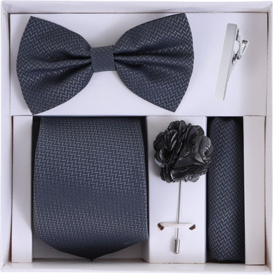 RANDOM STRIPE Satin Tie Pin Set(Grey)