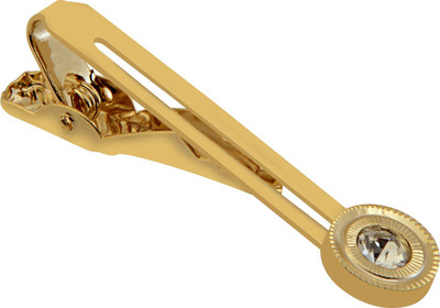 house of common Brass Cufflink & Tie Pin Set(Gold)