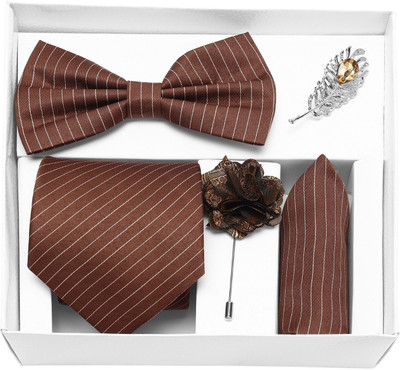 RANDOM STRIPE Alloy Cufflink & Tie Pin Set(Brown)