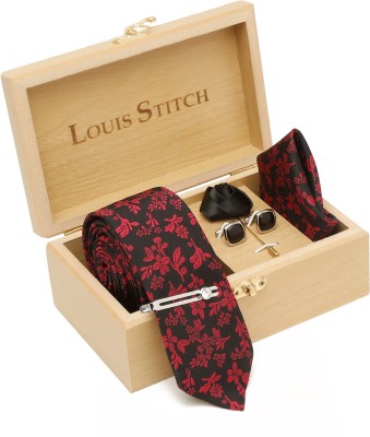 LOUIS STITCH Silk Cufflink & Tie Pin Set(Multicolor)