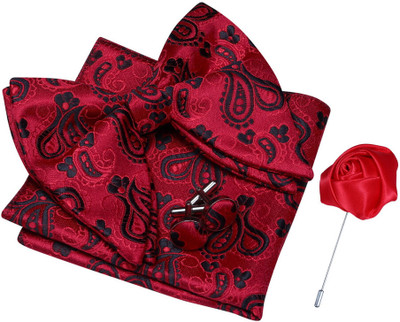 KRAWATTE Alloy Cufflink & Tie Pin Set(Red)