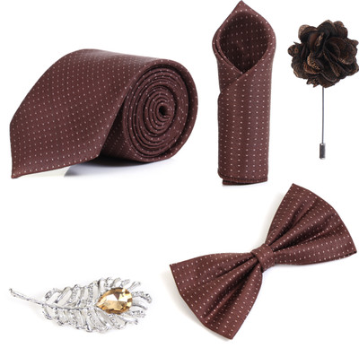 RANDOM STRIPE Alloy Cufflink & Tie Pin Set(Brown)