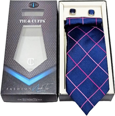 TIE & CUFFS Satin Tie & Cufflink(Blue)
