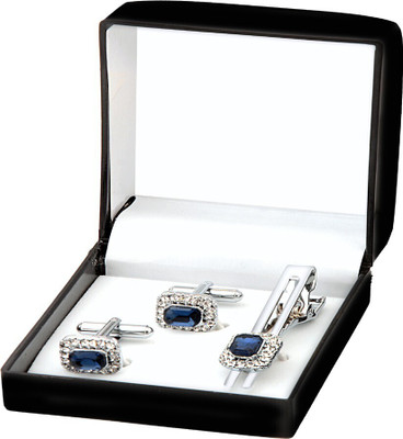 house of common Metal Cufflink & Tie Pin Set(Silver)