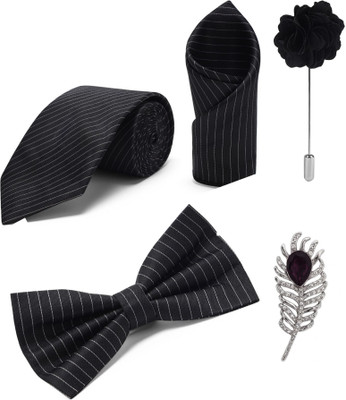 RANDOM STRIPE Alloy Cufflink & Tie Pin Set(Black)