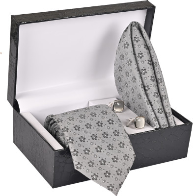 Peednam Silk Tie & Cufflink(Grey)