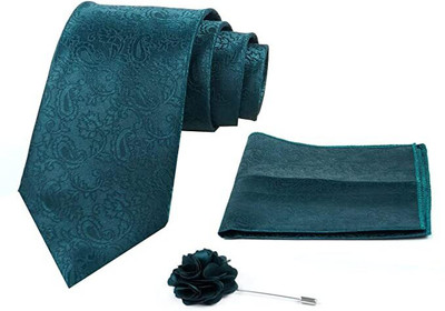AXLON Silk Cufflink & Tie Pin Set(Green)