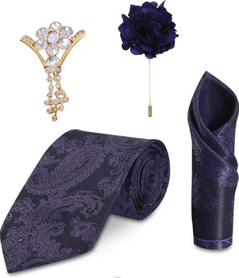 RANDOM STRIPE Satin Tie Pin Set(Purple)