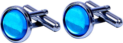 Sorellaz Alloy Cufflink Set(Turquoise, Silver)