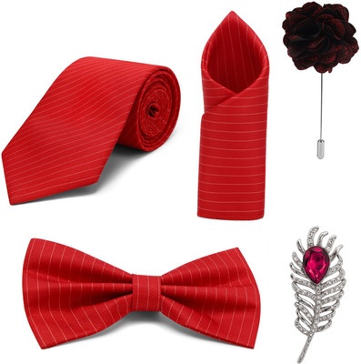 RANDOM STRIPE Alloy Cufflink & Tie Pin Set(Red)