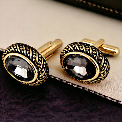Lucky Jewellery Alloy Cufflink Set(Grey)