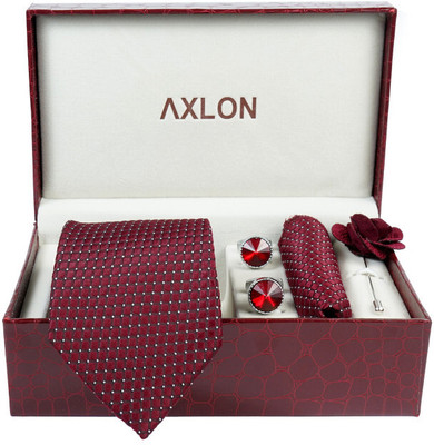 AXLON Silk Cufflink & Tie Pin Set(Purple)