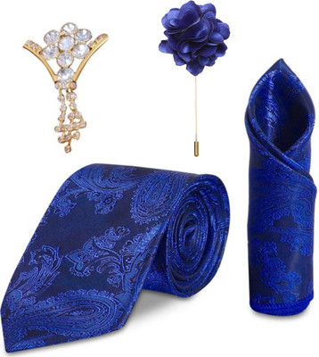 RANDOM STRIPE Satin Tie Pin Set(Blue)