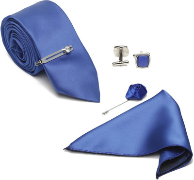 LOUIS STITCH Silk Tie & Cufflink(Blue)