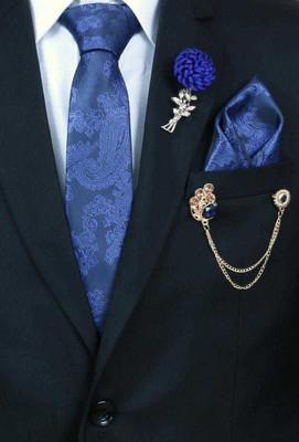 RANDOM STRIPE Satin Tie Pin(Blue)