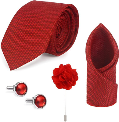 NEUROCLUB Silk Cufflink & Tie Pin Set(Red)