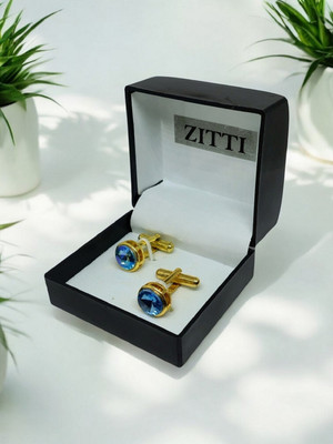 Zitti Brass Cufflink(Blue)