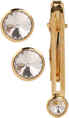 TRIPIN Brass Cufflink & Tie Pin Set(Gold)