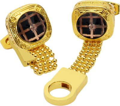 David Klein Brass Cufflink(Gold, Black)