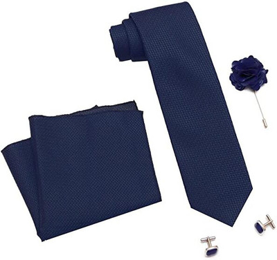 AXLON Silk Cufflink & Tie Pin Set(Blue)