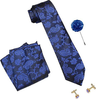 AXLON Silk Cufflink & Tie Pin Set(Blue)