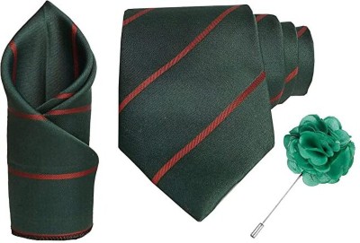 AXLON Silk Cufflink & Tie Pin Set(Green)