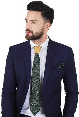 AXLON Silk Cufflink & Tie Pin Set(Green)