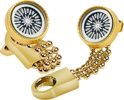 David Klein Brass Cufflink(Gold, Black)