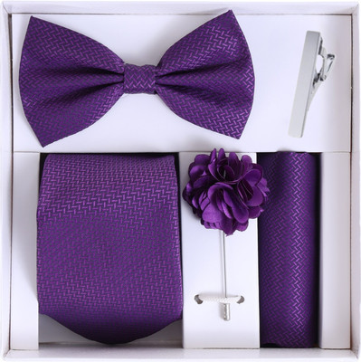 RANDOM STRIPE Satin Tie Pin Set(Purple)