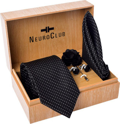 NEUROCLUB Metal Cufflink & Tie Pin Set(Black)