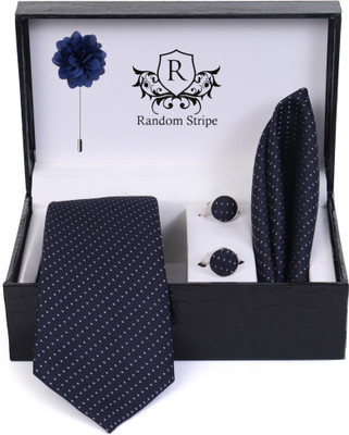 RANDOM STRIPE Satin Cufflink & Tie Pin Set(Turquoise)