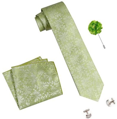 AXLON Silk Cufflink & Tie Pin Set(Green)