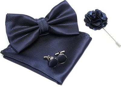 AXLON Silk Cufflink & Tie Pin Set(Blue)