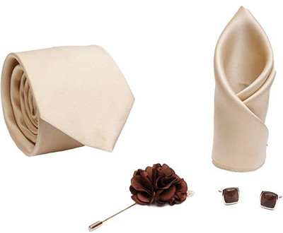 AXLON Silk Cufflink & Tie Pin Set(Beige)