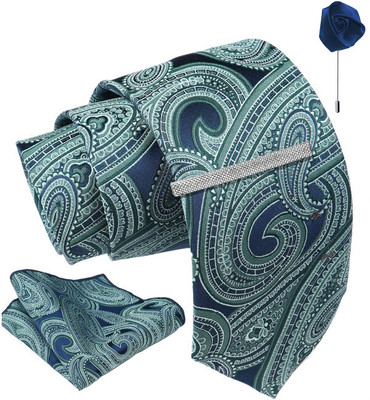 AXLON Silk Cufflink & Tie Pin Set(Blue)