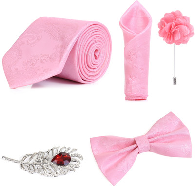 RANDOM STRIPE Alloy Cufflink & Tie Pin Set(Pink)