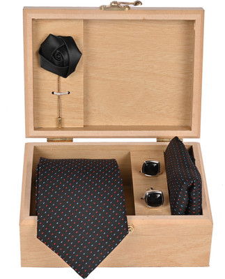 Peednam Silk Tie & Cufflink(Black)