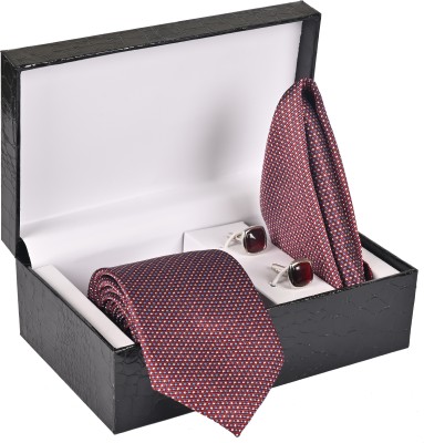 Peednam Silk Tie & Cufflink(Maroon)