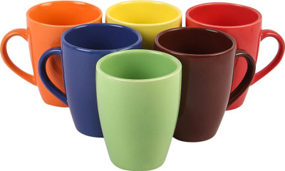 Anwaliya Pack of 6 Ceramic Edesia(Multicolor, Cup Set)