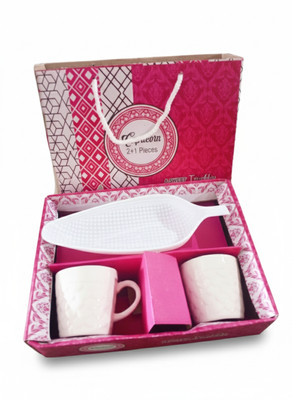 Reagn Pack of 3 Plastic, Porcelain Capricorn(White, Cup and Saucer Set)