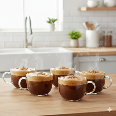 KS enterprise Pack of 1 Glass 140ML TEA ROUND CUPCA(Clear, Cup)