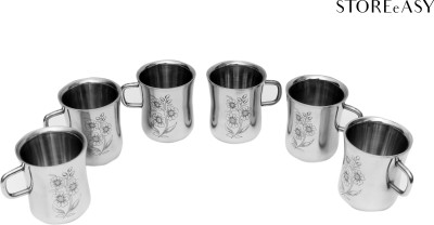 STOREeASY Pack of 6 Stainless Steel(Steel, Silver, Cup Set)