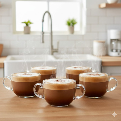 D S ENTERPRISE Pack of 6 Glass 140 ROUND TEA CUPAAL(Clear, Cup Set)